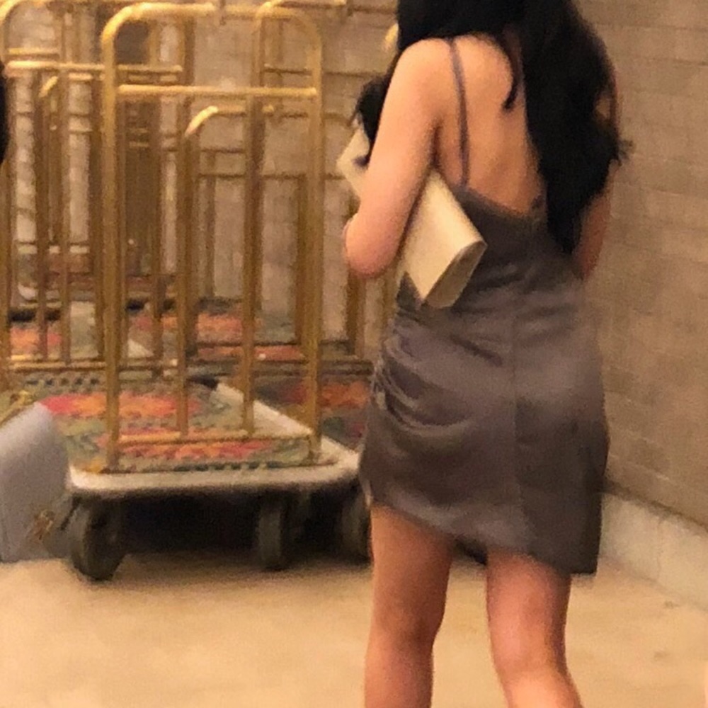 Coco & Yves Brown Satin Mini Dress